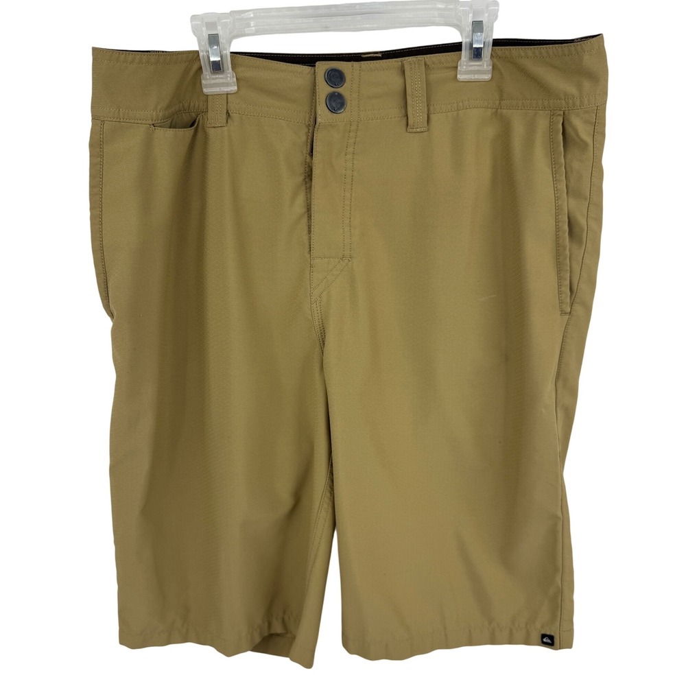VTG Quiksilver Amphibians Hybrid Shorts Mens 32 Tan Khaki Walk Boardshorts